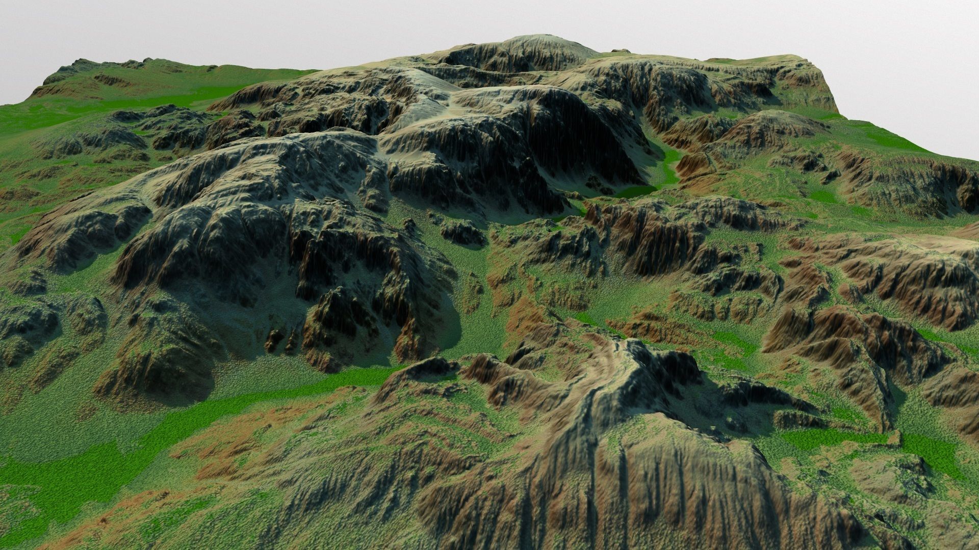 terrain mossy Low-poly 3D model_4