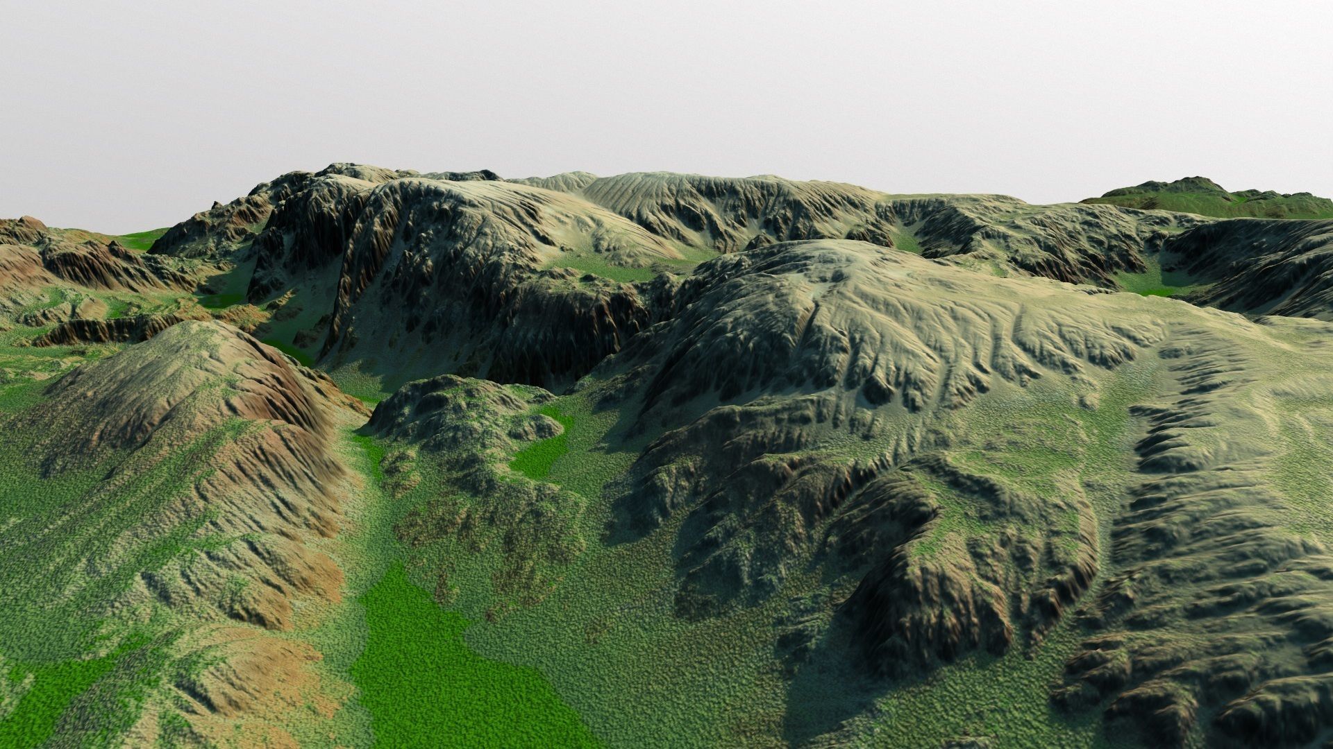 terrain mossy Low-poly 3D model_1