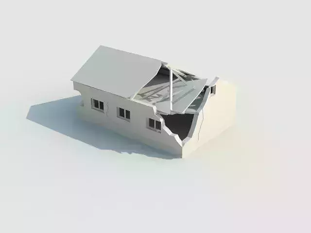 ruins house with roof