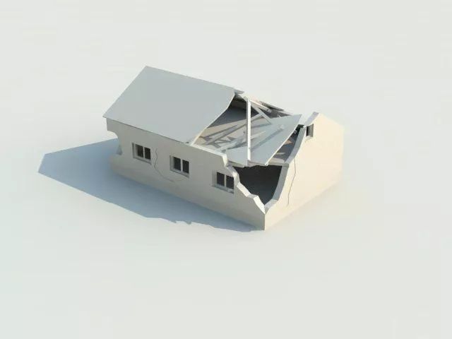 ruins house with roof 3D print model