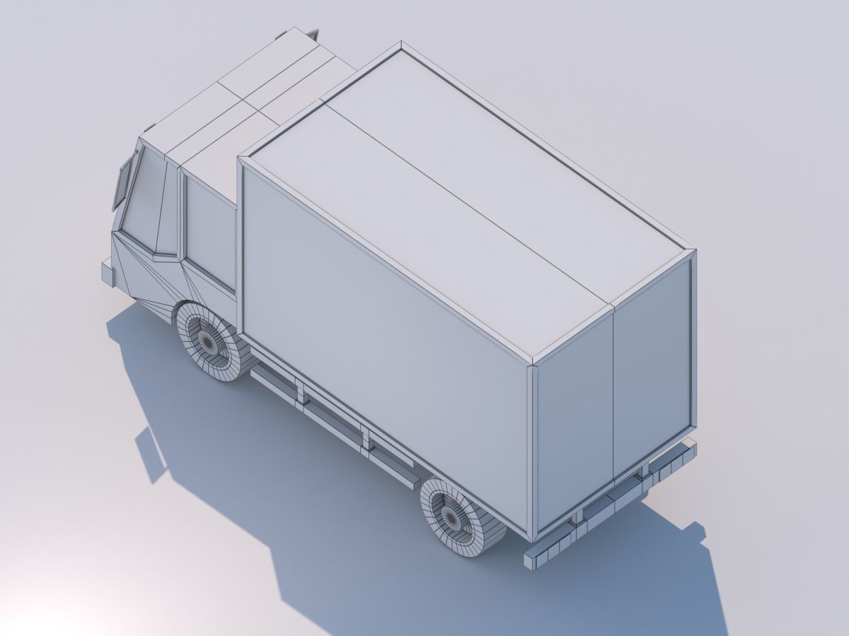 Cartoon Low Poly Car Lorry Low-poly 3D model_13