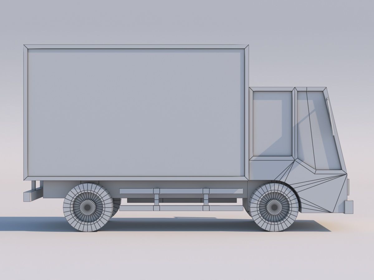 Cartoon Low Poly Car Lorry Low-poly 3D model_10