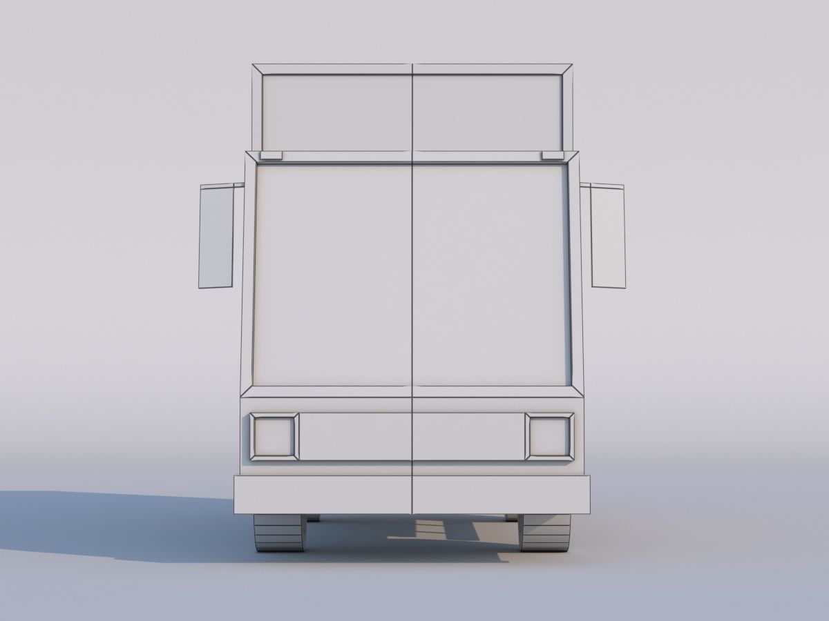 Cartoon Low Poly Car Lorry Low-poly 3D model_11