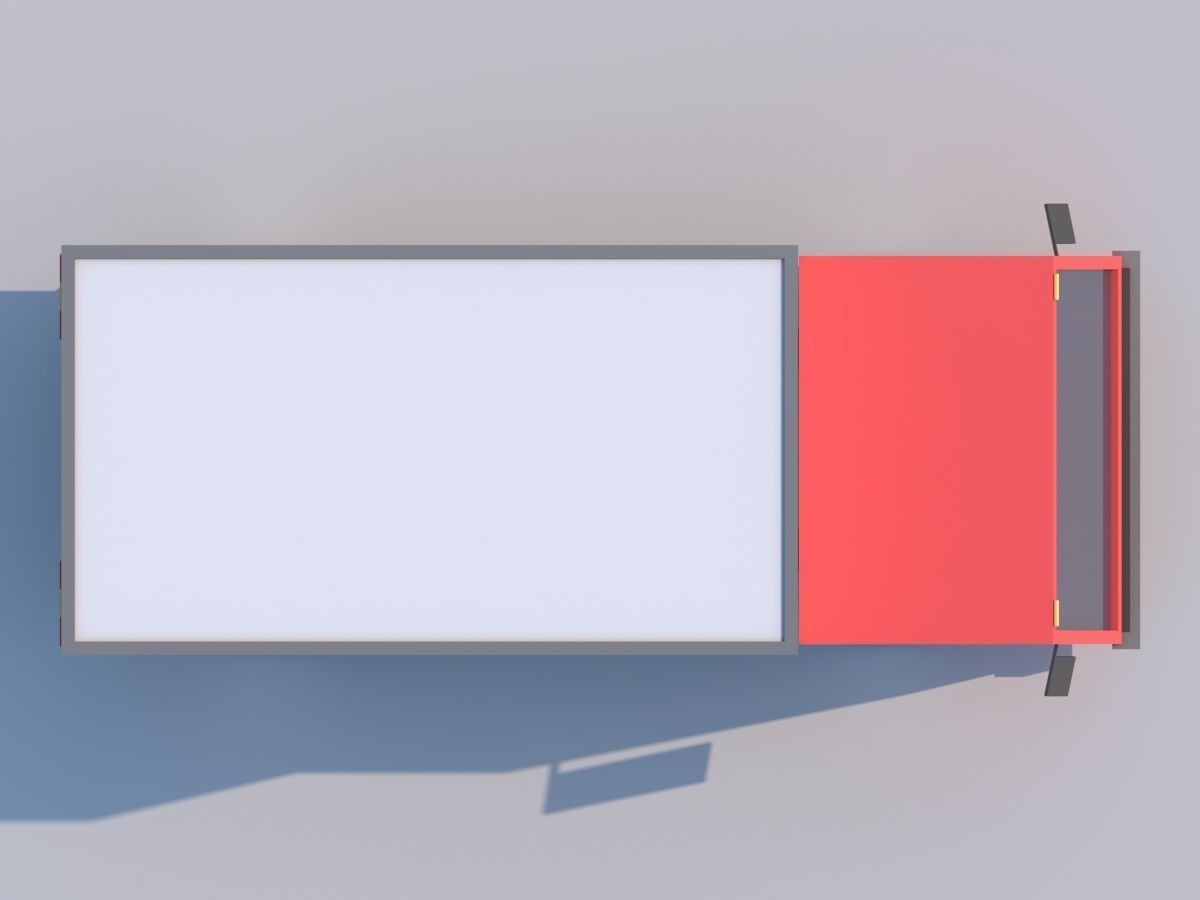 Cartoon Low Poly Car Lorry Low-poly 3D model_6