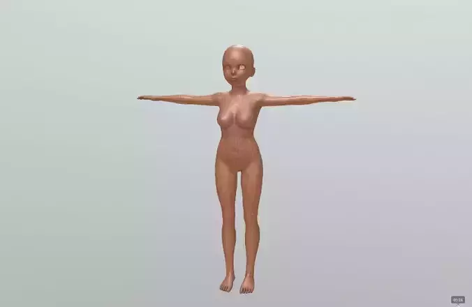 Character base model Low-poly 3D model