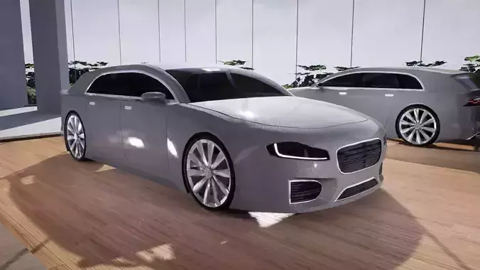 Free generic small 4 door hatchback Free low-poly 3D model
