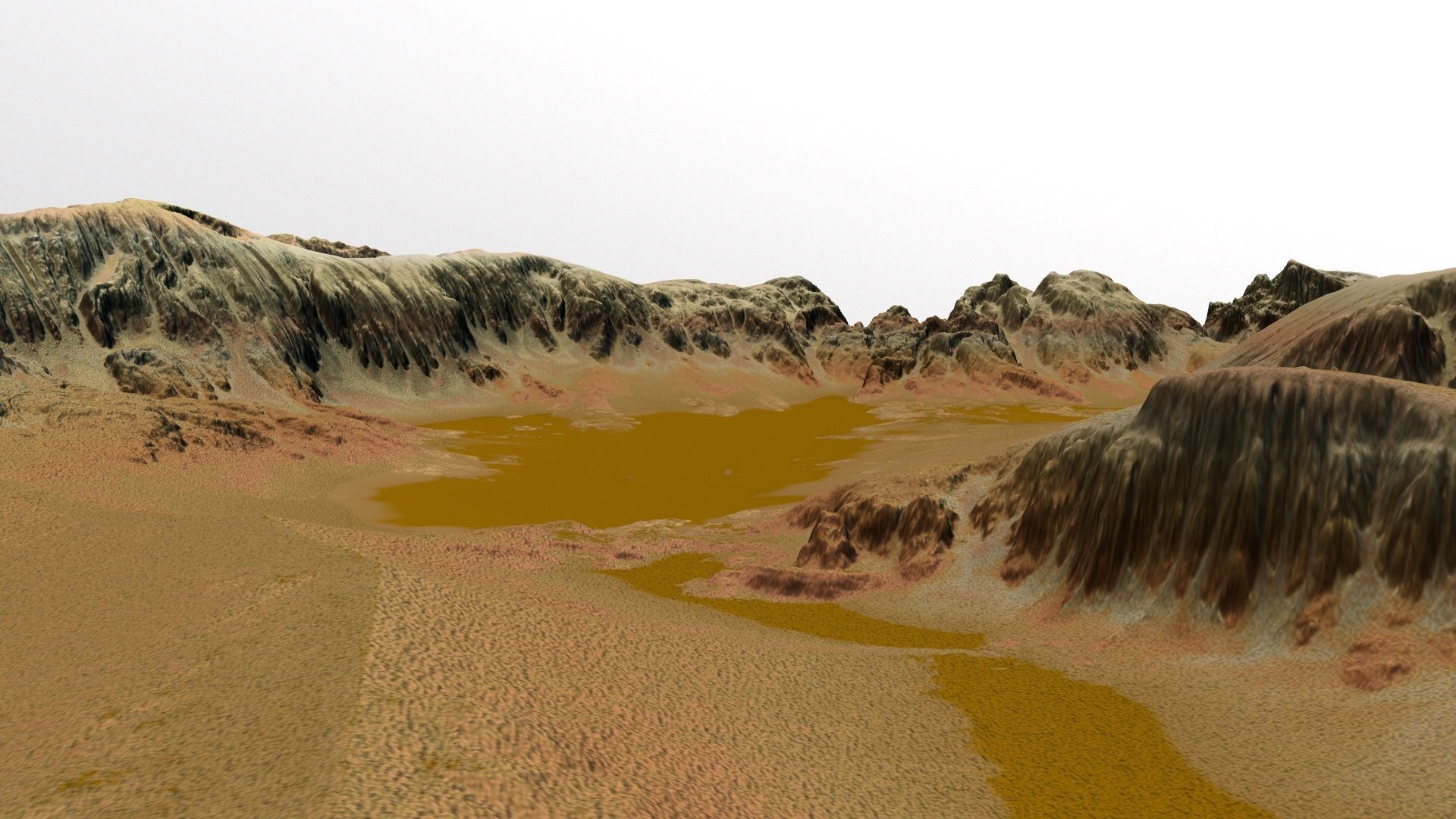mars terrain Low-poly 3D model_9