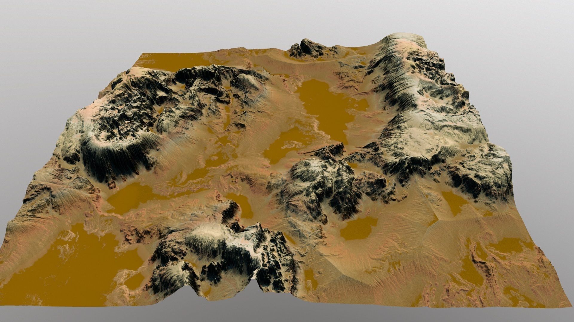 mars terrain Low-poly 3D model_6