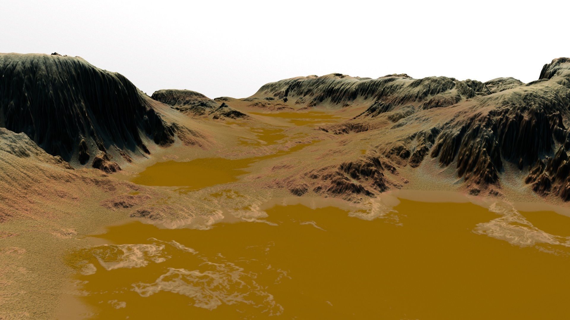 mars terrain Low-poly 3D model_7