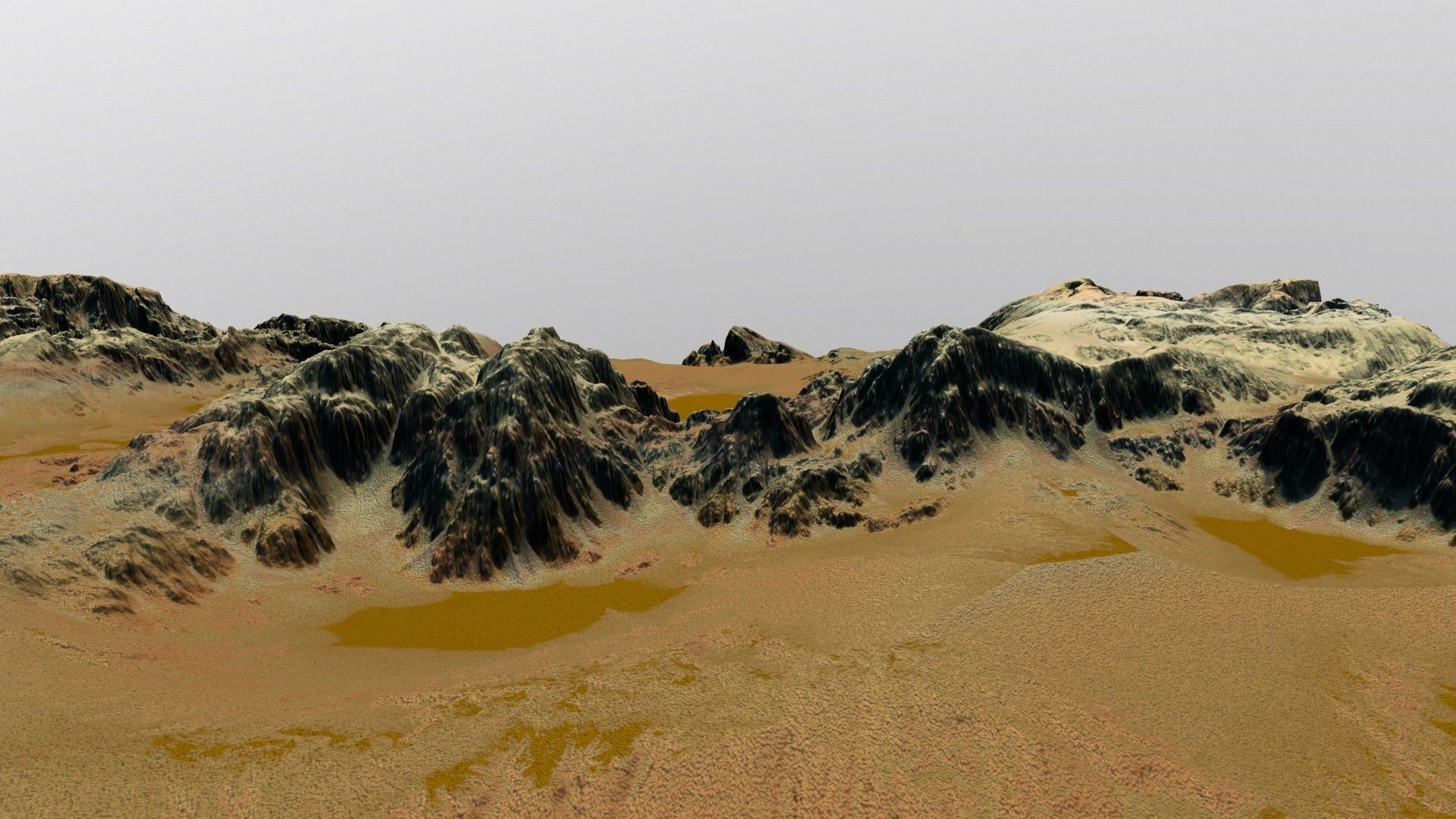 mars terrain Low-poly 3D model_2