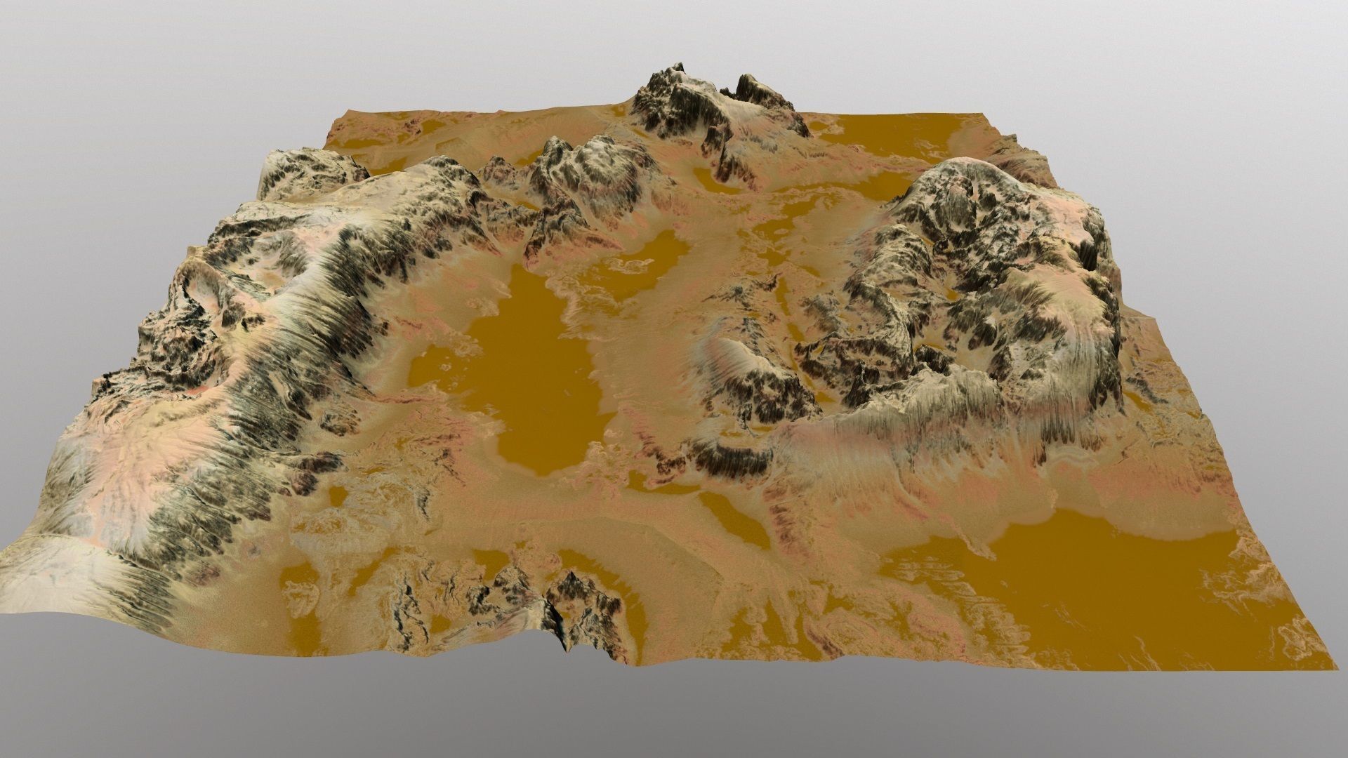 mars terrain Low-poly 3D model_4