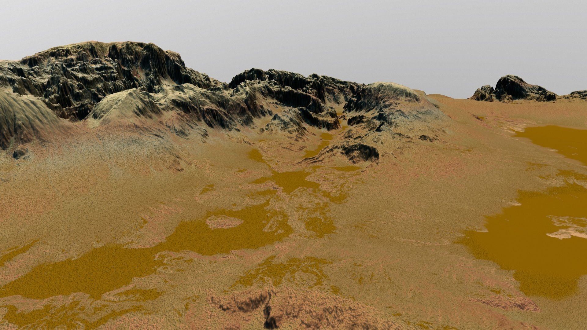 mars terrain Low-poly 3D model_1