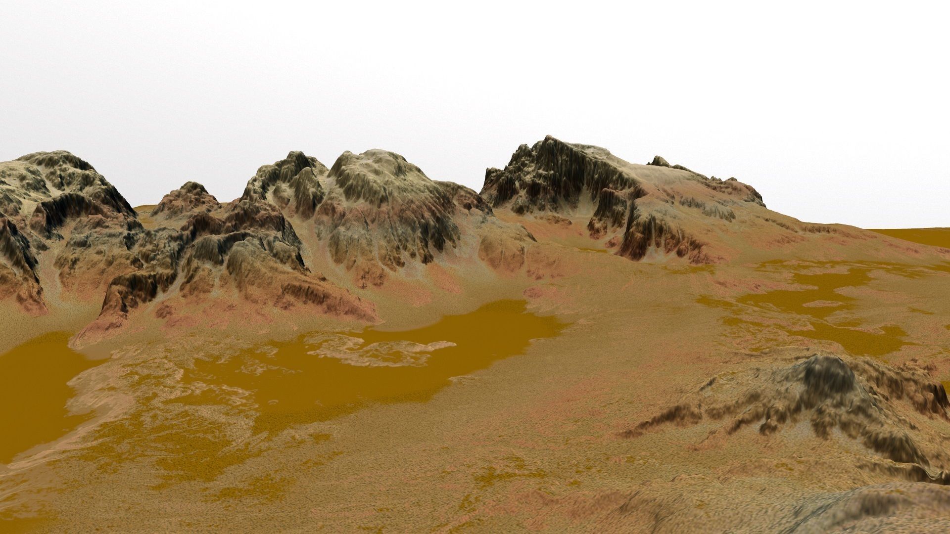 mars terrain Low-poly 3D model_5