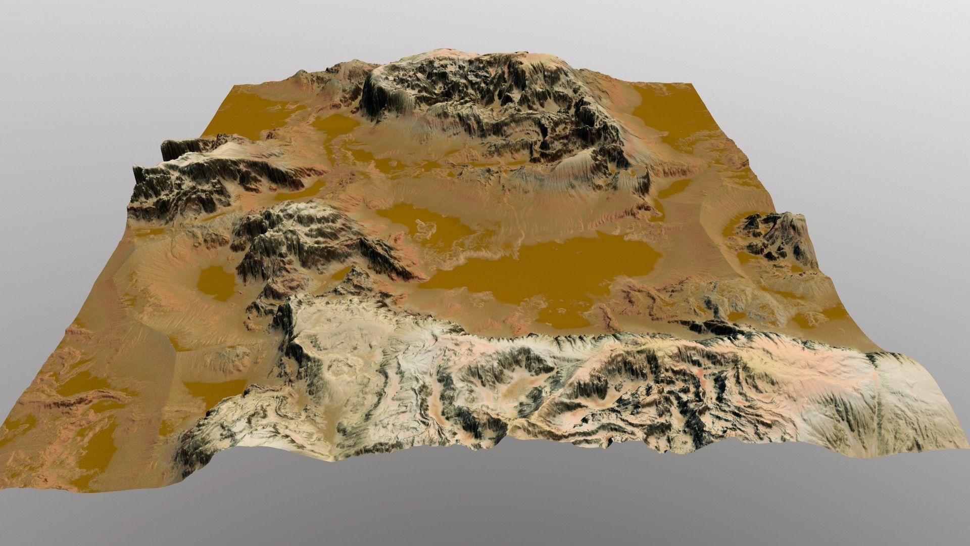 mars terrain Low-poly 3D model_3