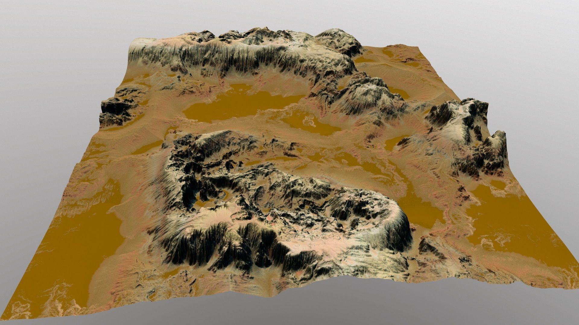 mars terrain Low-poly 3D model_8
