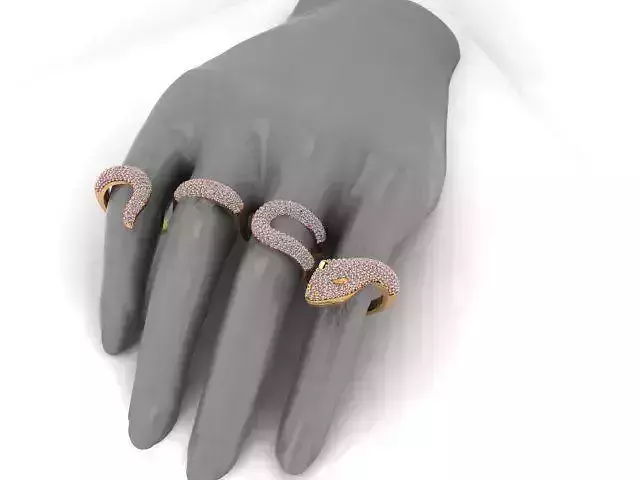 Snake Ring 4x 3D print model