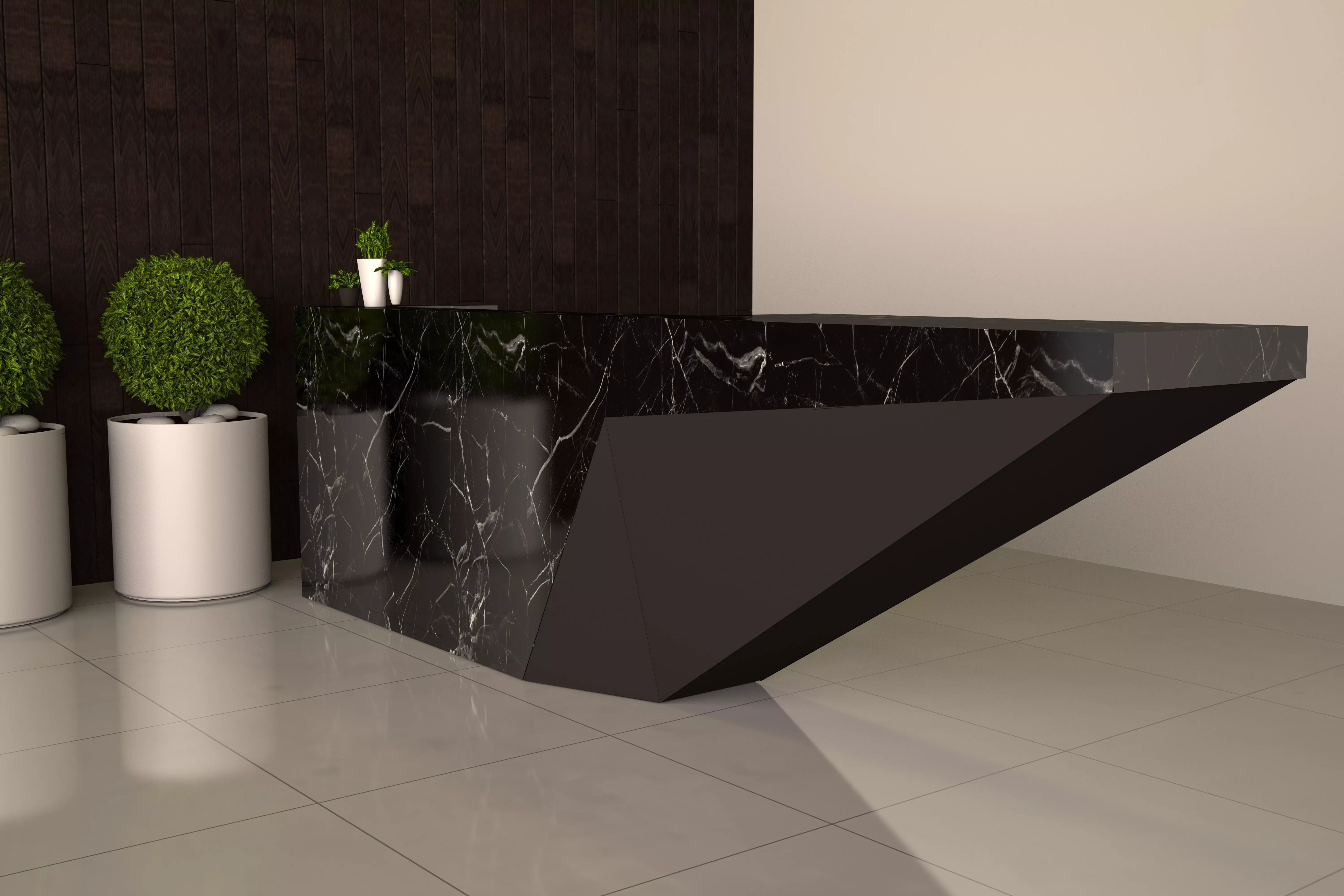 Modern Reception Desk 3D model_0