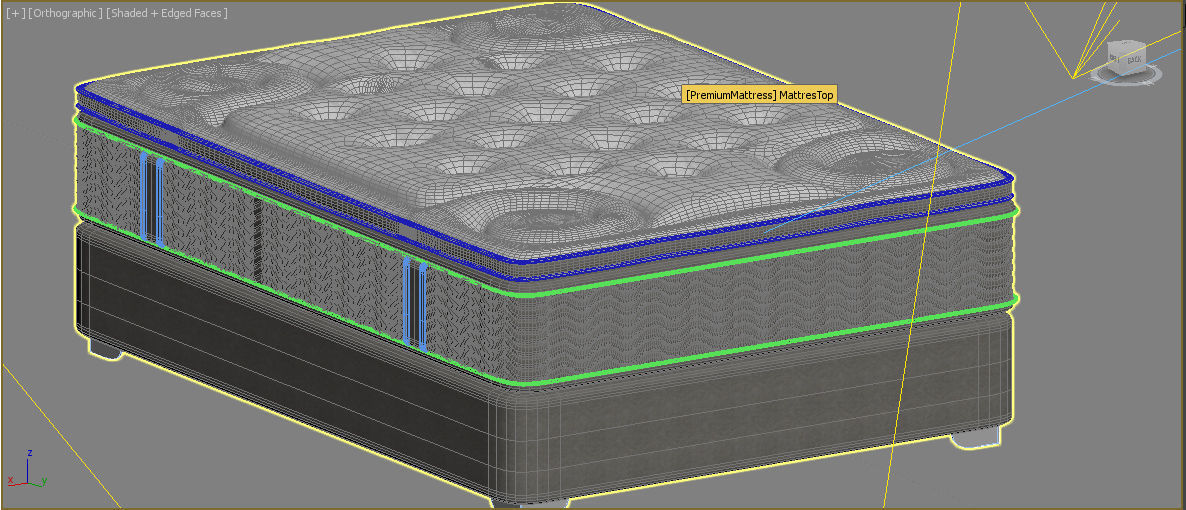 Premium Mattress 3D model_2