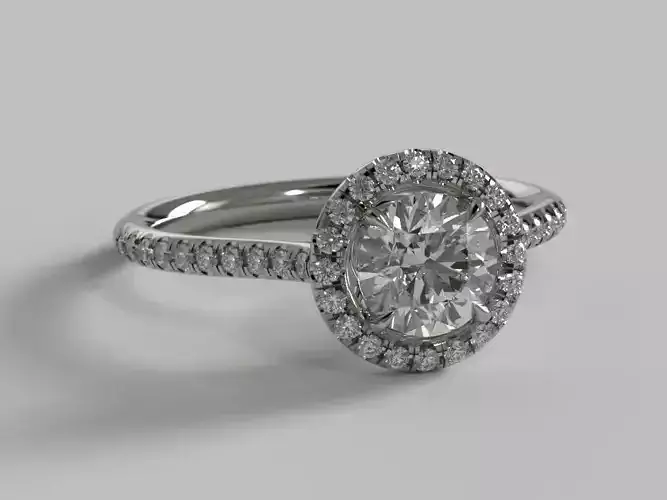 1ct Round Halo - Micro Pave Engagement Ring