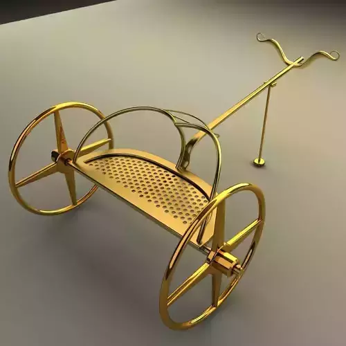 Chariot gold wheelbarrow - gold wheelbarrow 3D model