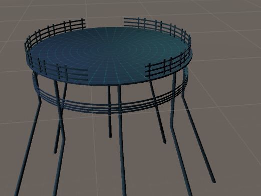 Trampoline 3d model fbx with textures Free low-poly 3D model_1