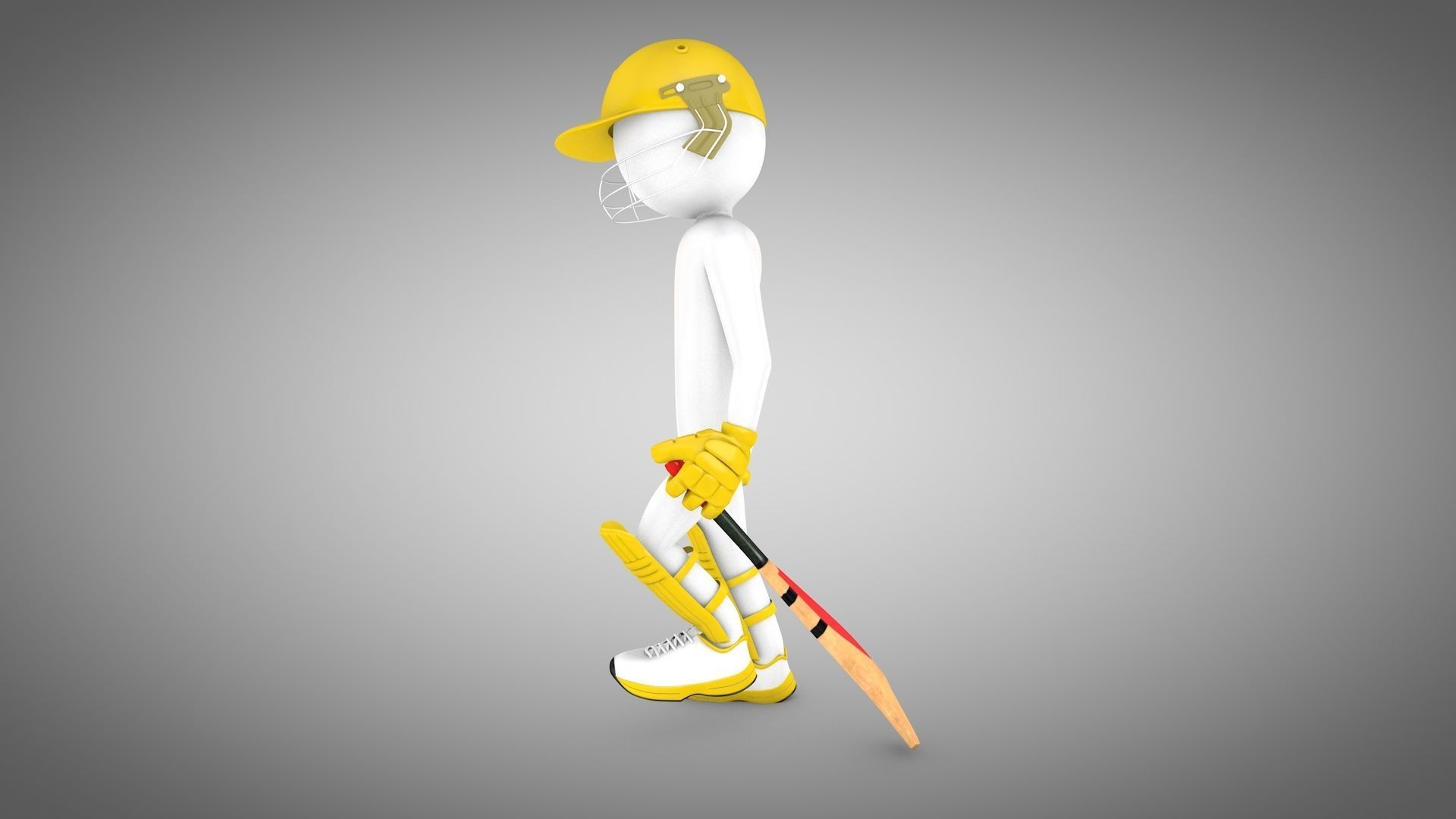 3D model Cricket Rigged batsman and bowler VR / AR / lowpoly rigged