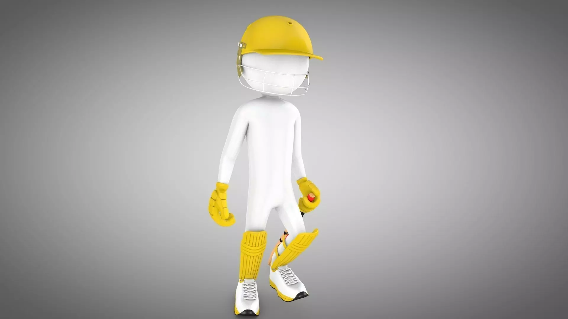 Cricket Rigged batsman and bowler Low-poly 3D model