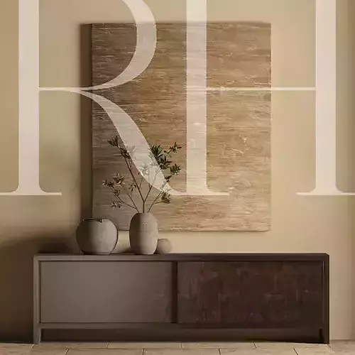 RH WYETH SPLIT BAMBOO MEDIA SIDEBOARD with DECOR