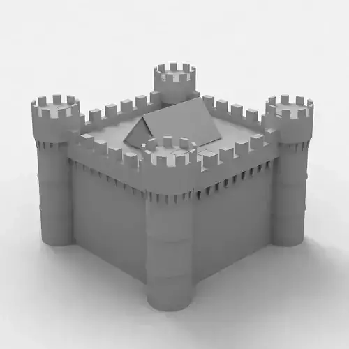 Medieval Castle low poly 3D model