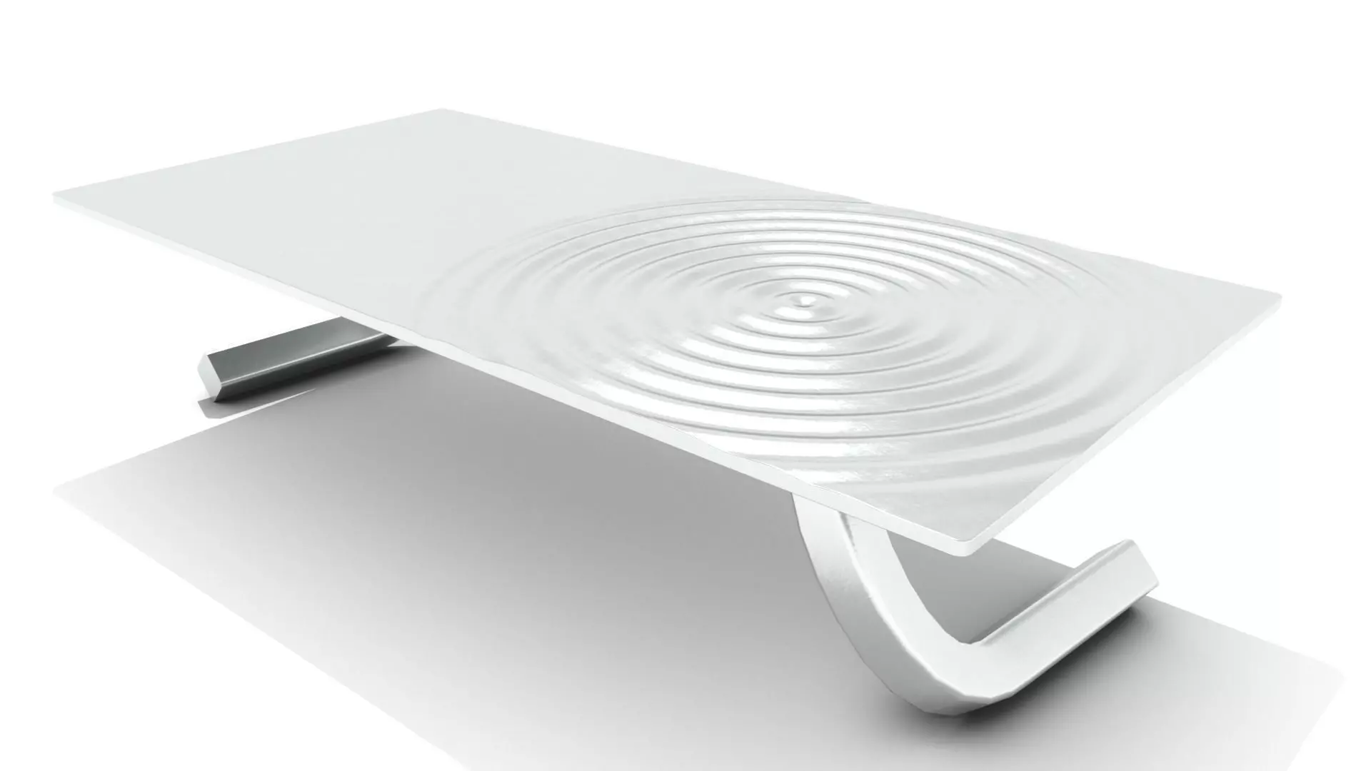 Chrome Ripple Table Top Coffee Table 3D model_0