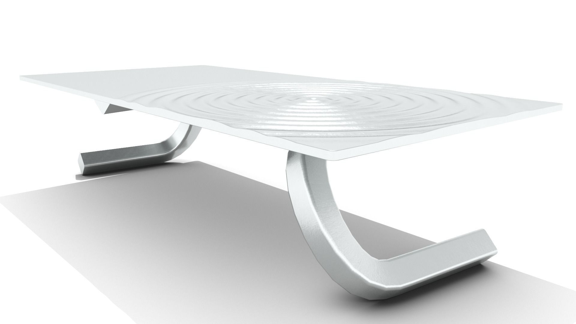 Chrome Ripple Table Top Coffee Table 3D model_3