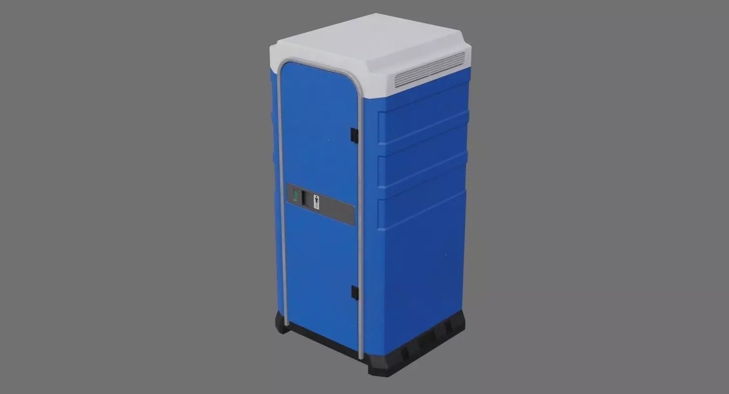 Portable Toilet 2A Low-poly 3D model_0
