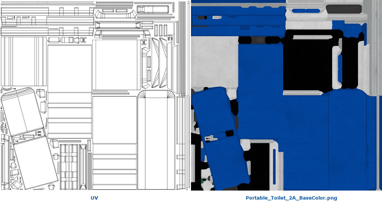 Portable Toilet 2A Low-poly 3D model_6
