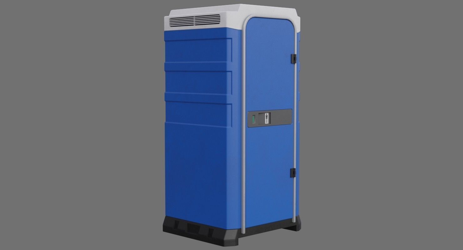 Portable Toilet 2A Low-poly 3D model_1