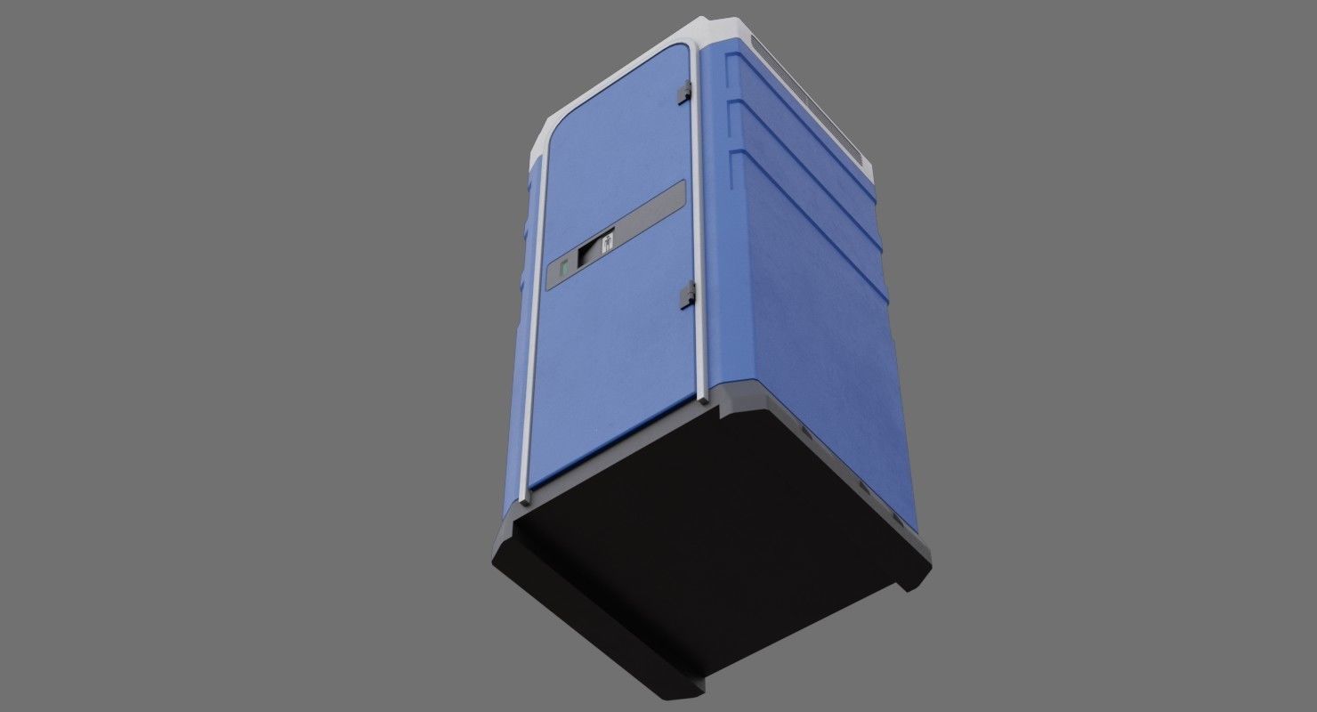 Portable Toilet 2A Low-poly 3D model_4