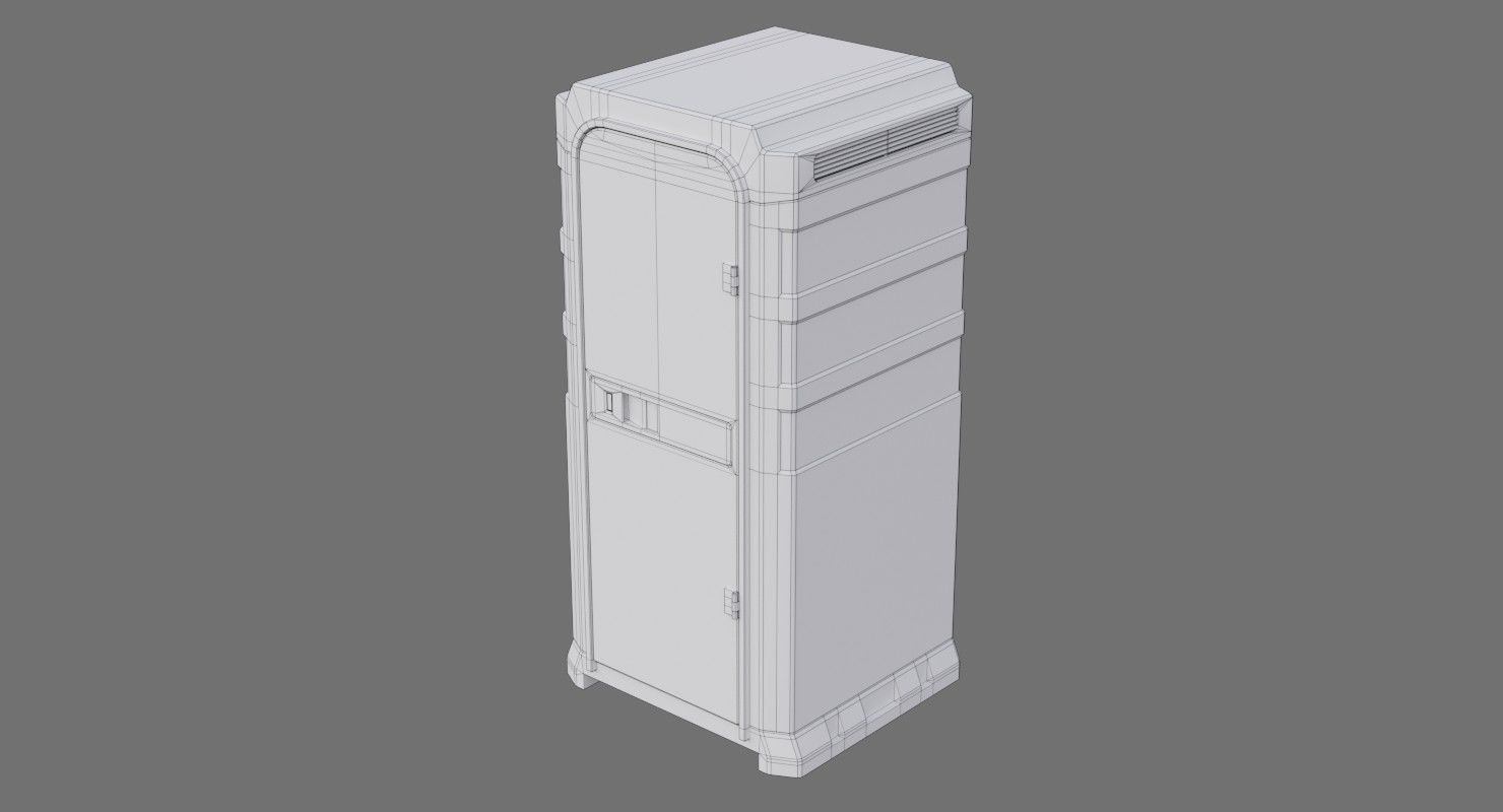 Portable Toilet 2A Low-poly 3D model_5