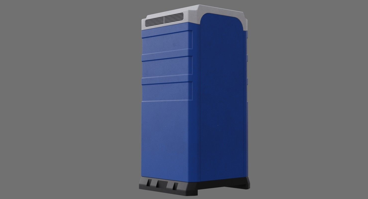 Portable Toilet 2A Low-poly 3D model_3
