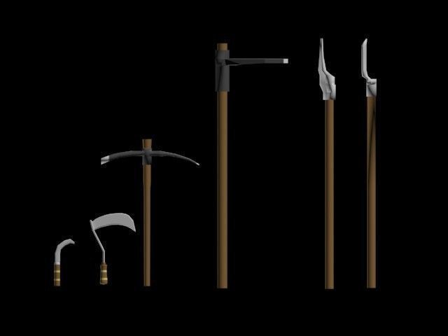 Low Poly Agricultural Tools Low-poly 3D model