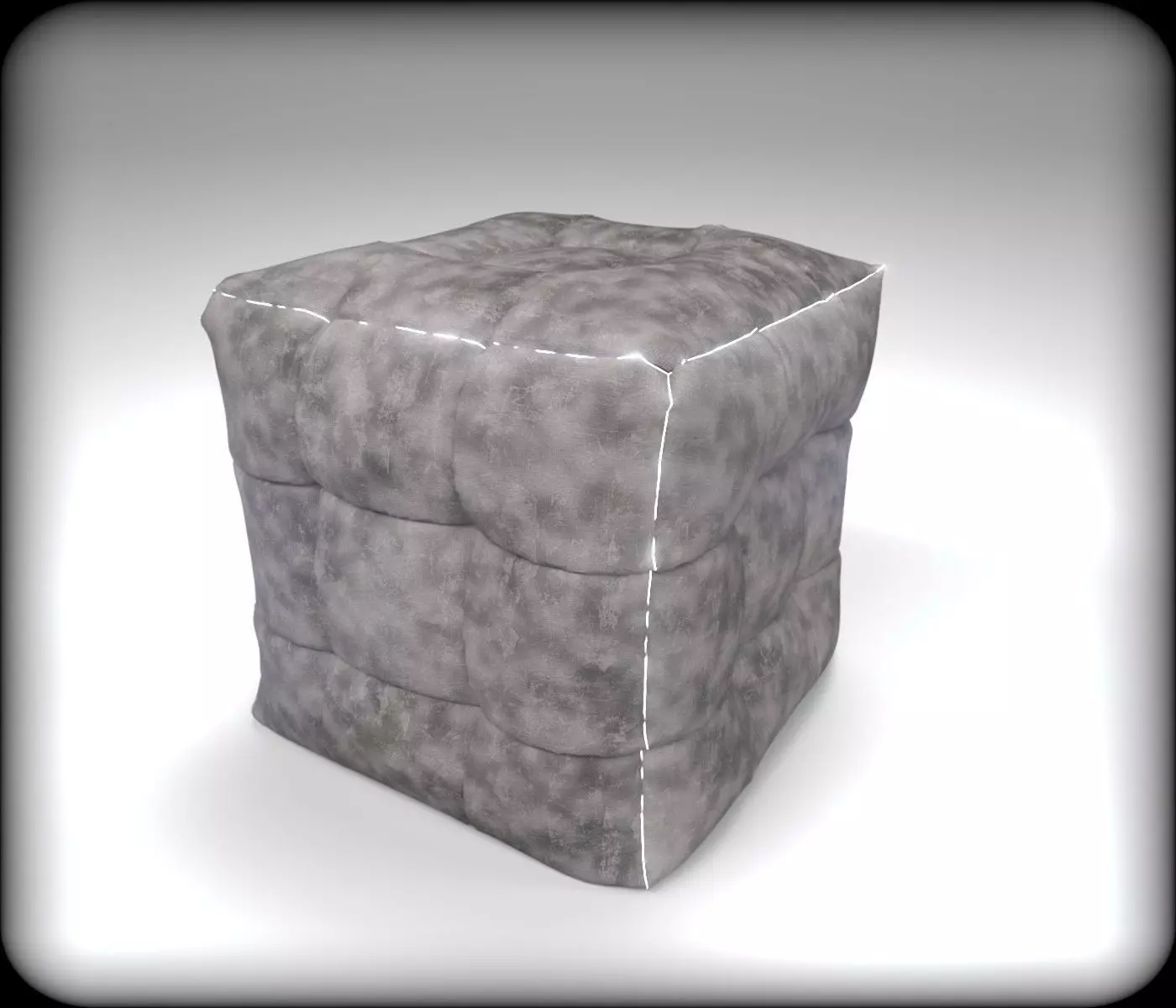 Chesterfield Ottoman Smoky Cube with Led Free 3D model_0