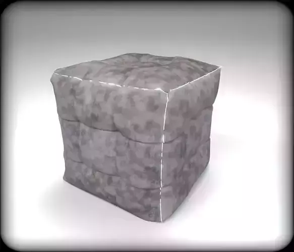 Chesterfield Ottoman Smoky Cube with Led Free 3D model