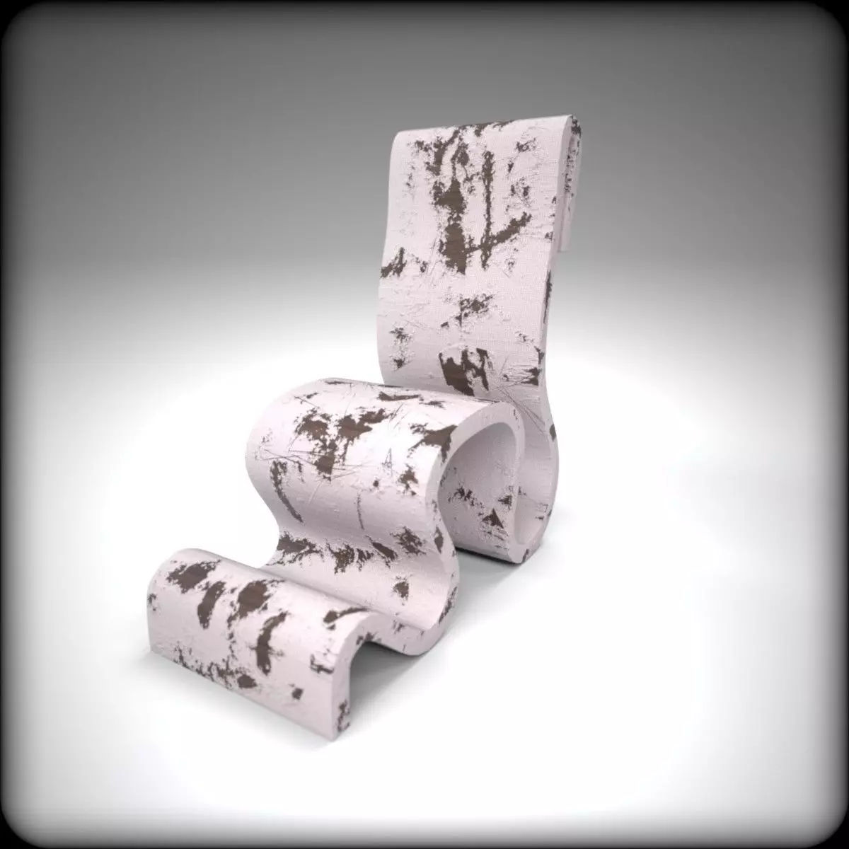 modern used armchair Free 3D model_0