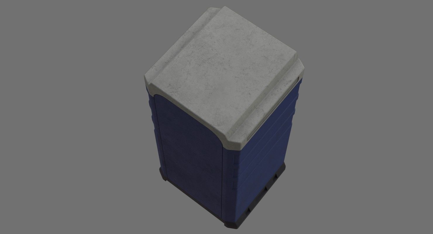Portable Toilet 2B Low-poly 3D model_2