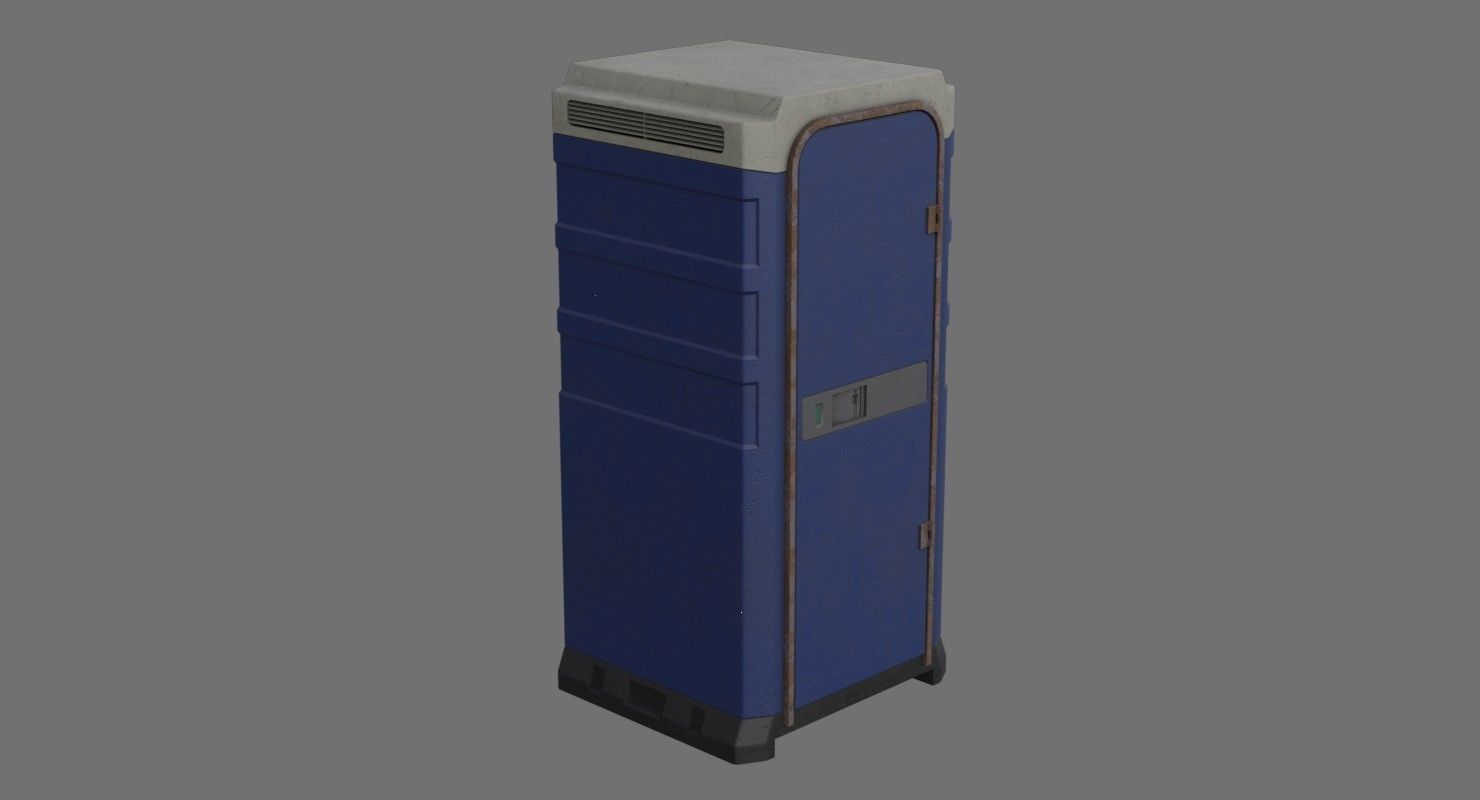 Portable Toilet 2B Low-poly 3D model_1