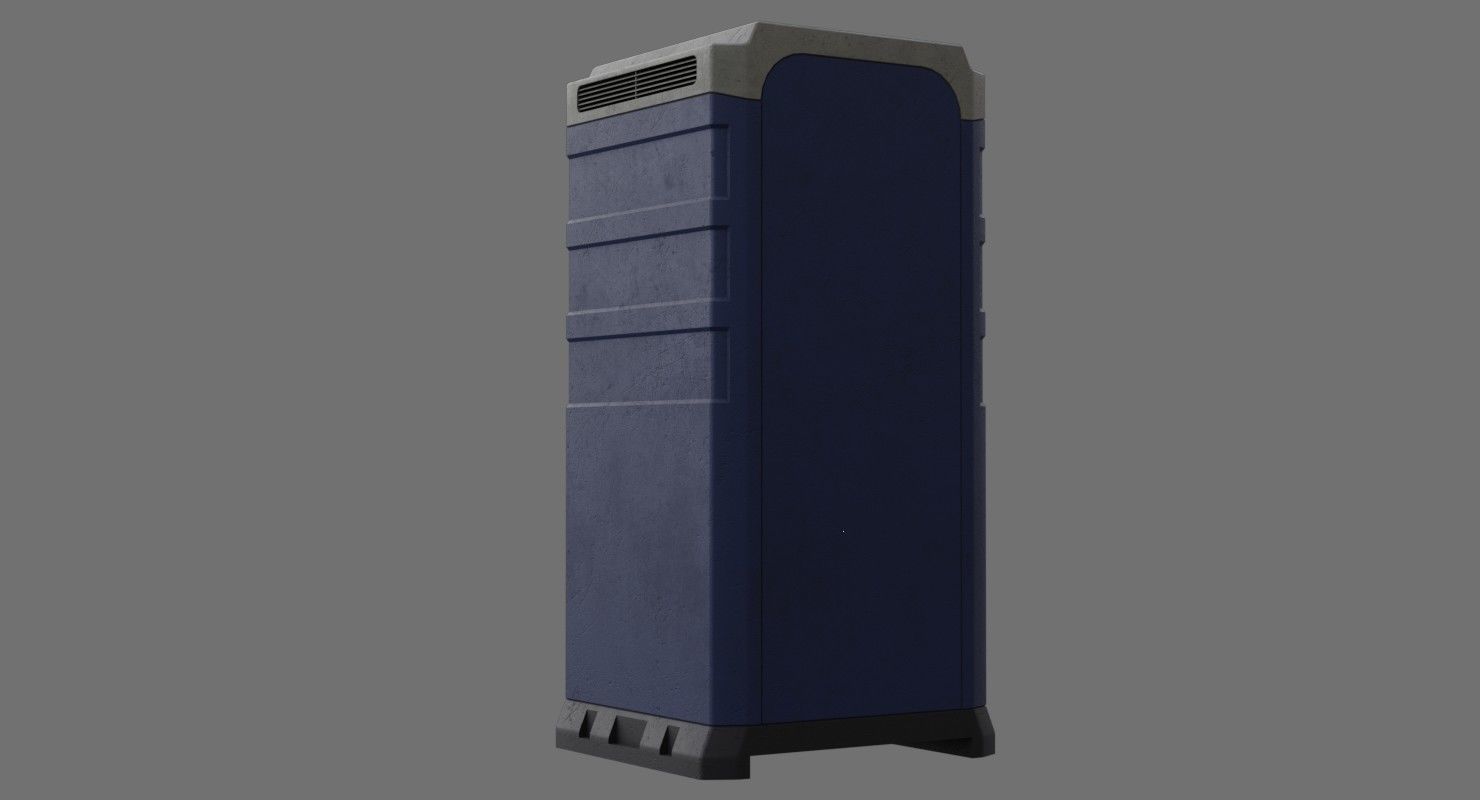 Portable Toilet 2B Low-poly 3D model_3