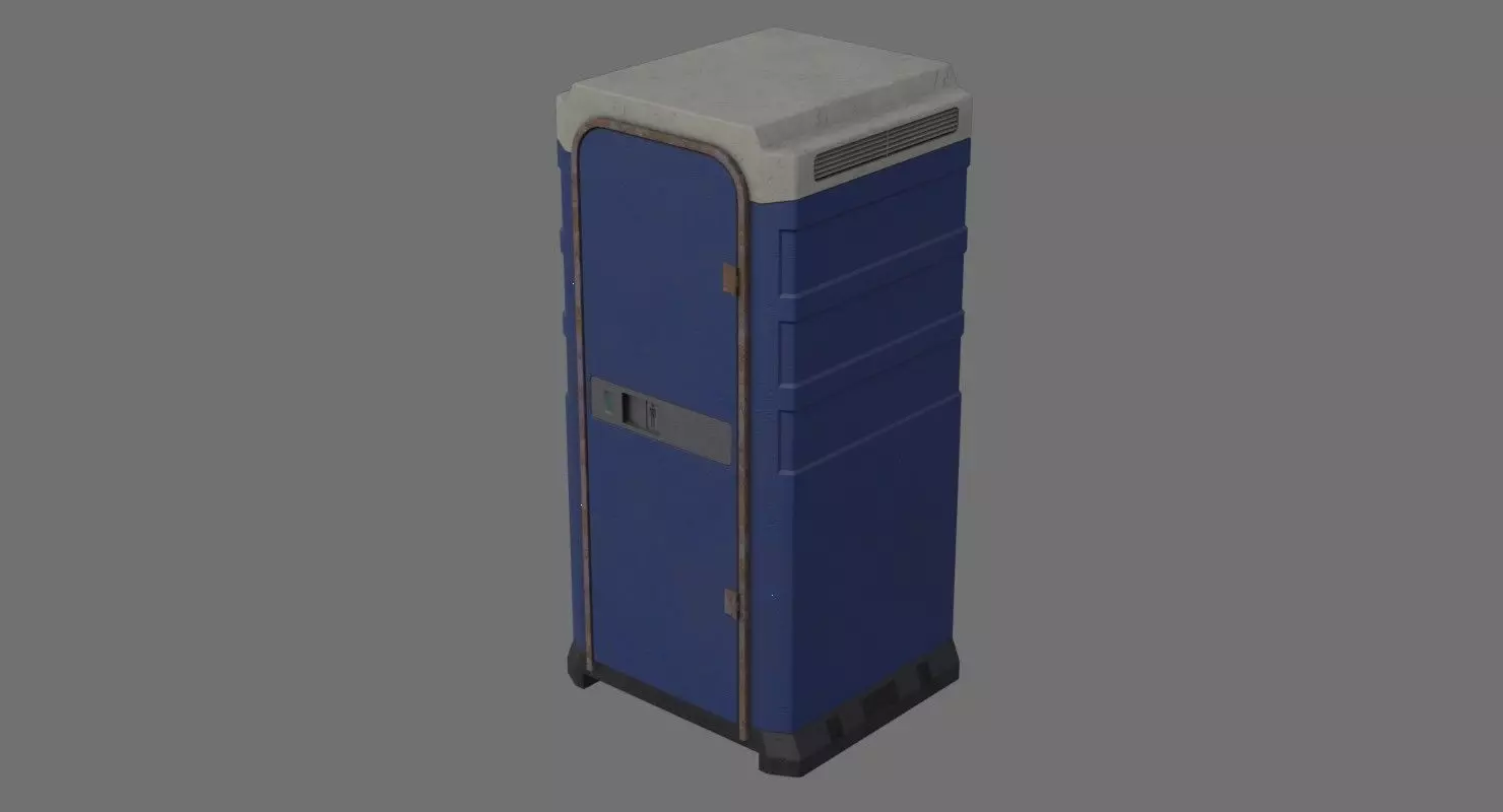 Portable Toilet 2B Low-poly 3D model_0