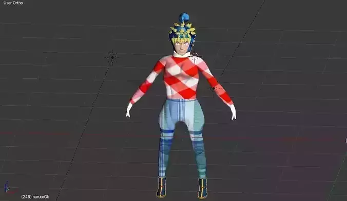 office girl Low-poly 3D model