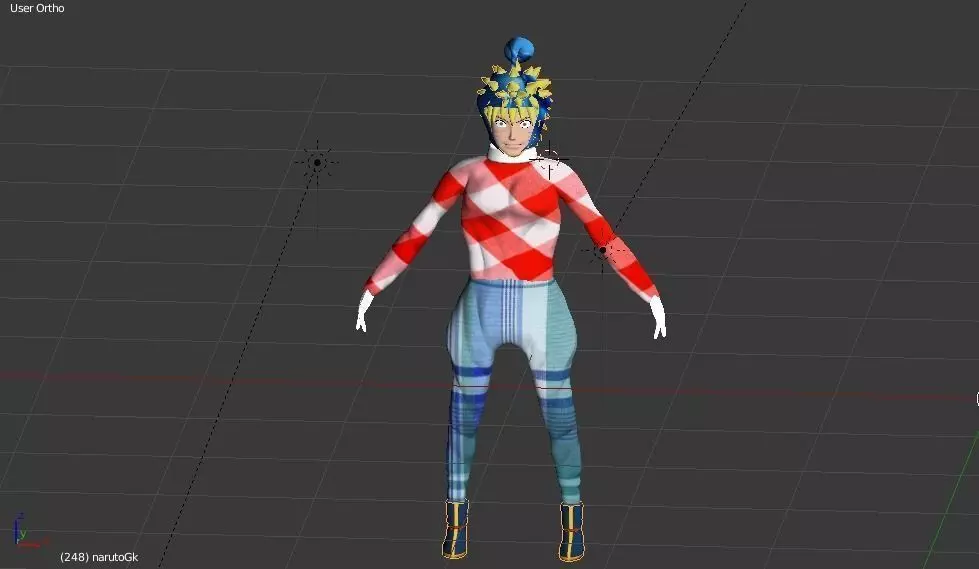 office girl Low-poly 3D model_0