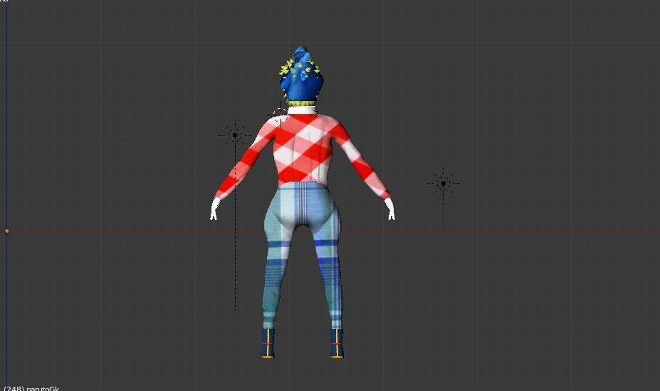 office girl Low-poly 3D model_2