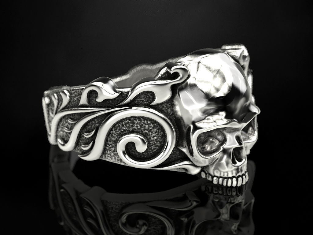 Ring Skull Patterns 3D print model_1