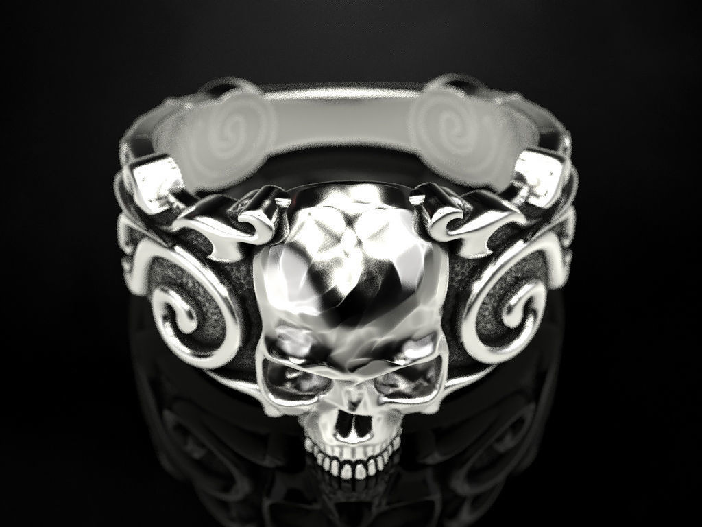 Ring Skull Patterns 3D print model_7